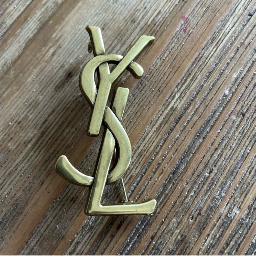 YSL Gold Metal Fashion Brooch